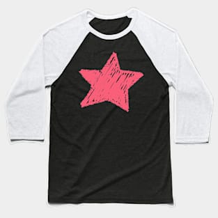 Pink Star Chalkboard Drawing Baseball T-Shirt